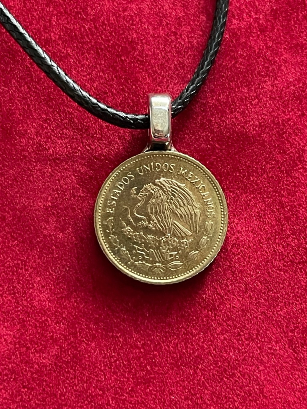 Clear out closet Mexico coin pendant necklace